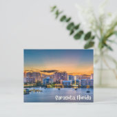 Sarasota, Florida Downtown and Boats at Sunset  Postkarte (Stehend Vorderseite)