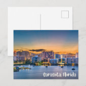Sarasota, Florida Downtown and Boats at Sunset  Postkarte (Vorne/Hinten)