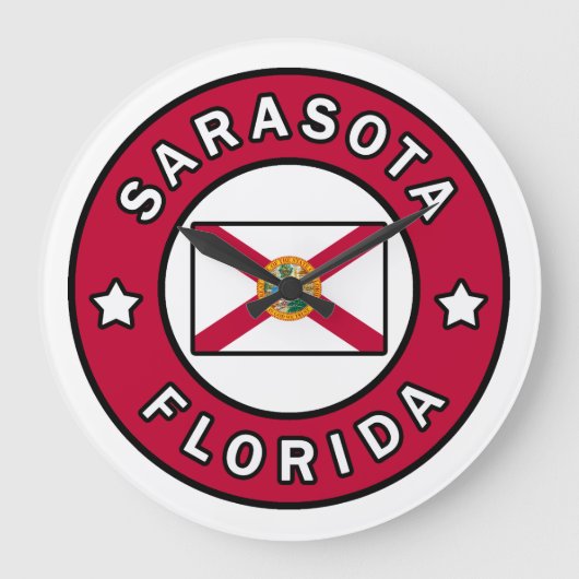 Sarasota Florida Große Wanduhr (Vorderseite)