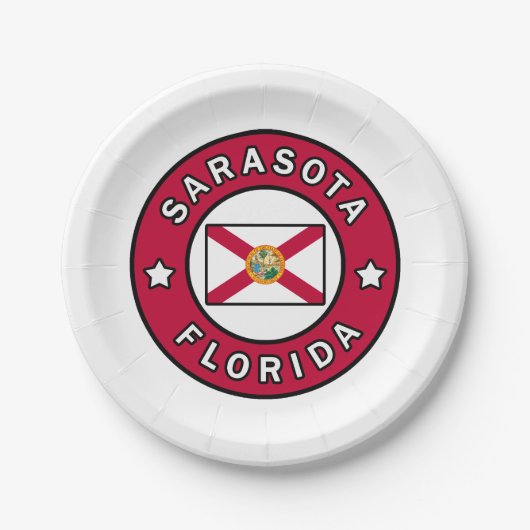 Sarasota Florida Pappteller (Vorderseite)