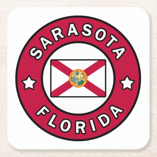 Sarasota Florida Rechteckiger Pappuntersetzer (Vorderseite)