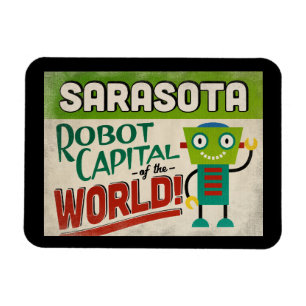 Sarasota Florida Roboter - Lustiges Vintage Magnet