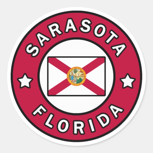 Sarasota Florida Runder Aufkleber (Vorderseite)