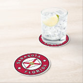 Sarasota Florida Runder Pappuntersetzer (Vor Ort)