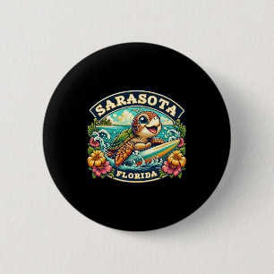 Sarasota Florida Süße Meeresschildkröte Surfen Button