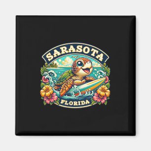 Sarasota Florida Süße Meeresschildkröte Surft  Magnet