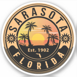 Sarasota Florida Tropisches Retro Souvenirs Aufkleber