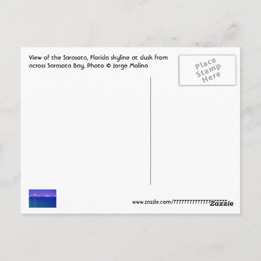 Sarasota, Florida, USA Postkarte (Rückseite)
