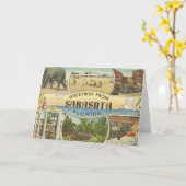 Sarasota Florida Vintage geklappte Grußkarte Karte (Gelbe Blume)