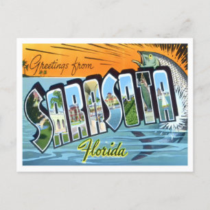 Sarasota, Florida Vintage Große Buchstaben Postkar Postkarte