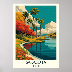 Sarasota Florida Vintage Küstenbucht Poster