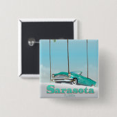 Sarasota Florida Vintages Reiseplakat Button (Vorne & Hinten)