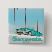 Sarasota Florida Vintages Reiseplakat Button (Vorderseite)