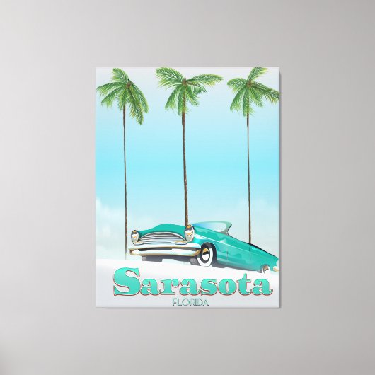 Sarasota Florida Vintages Reiseplakat Leinwanddruck (Vorderseite)