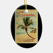 Sarasota-Palme-Vintage Reise Keramik Ornament (Hinten)