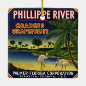 Sarasota Phillippe Citrus Label Keramikornament (Rückseite)