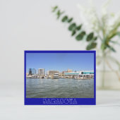 Sarasota, Skyline von Florida aus der Bucht. Postkarte (Stehend Vorderseite)