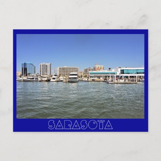 Sarasota, Skyline von Florida aus der Bucht. Postkarte (Vorderseite)