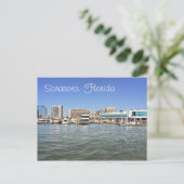 Sarasota, Skyline von Florida aus der Bucht. Postkarte (Stehend Vorderseite)