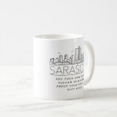 Sarasota Stylized Skyline | Benutzerdefinierter Sl Kaffeetasse (VorderseiteRechts)