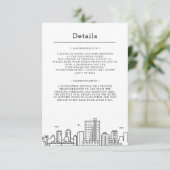 Sarasota Wedding | Gast Details Einladung (Stehend Vorderseite)