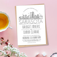 Sarasota Wedding | Stilisierte Skyline-Einladung
