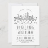 Sarasota Wedding | Stilisierte Skyline-Einladung Einladung (Vorderseite)