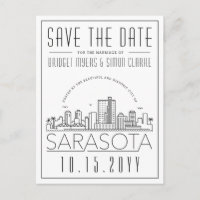 Sarasota Wedding | Stilisierte Skyline Save the Da