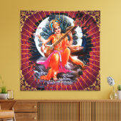 Sarasvati - überzogene Canvas Leinwanddruck (Insitu (Wohnzimmer))