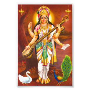 Saraswati-Druck (10 cm x 15 cm) - Version 2 Fotodruck