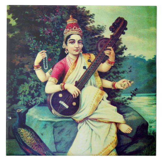 Saraswati Fliese (Vorderseite)