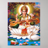 Saraswati Göttin der Kunst & Bildung Poster (Vorne)