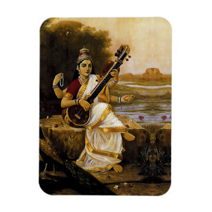 SARASWATI - Göttlichkeit der Künste und Flüsse Magnet