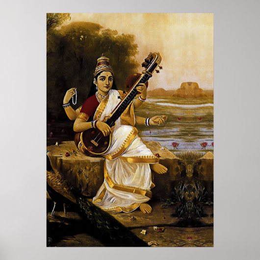 SARASWATI - Göttlichkeit der Künste und Flüsse Poster (Vorne)