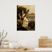 SARASWATI - Göttlichkeit der Künste und Flüsse Poster (Küche)