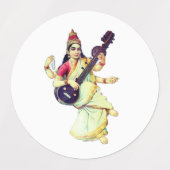 Saraswati, Hindu Goddess Etiketten (Design 2)