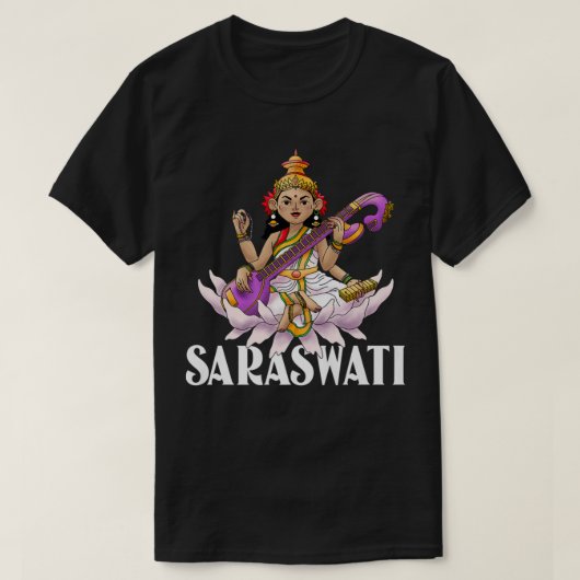 Saraswati Hindu Goddess of Wisdom Diwali T-Shirt (Design vorne)