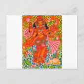 SARASWATI HINDU GODESS OF LEARNING TANJORE POSTKARTE (Vorderseite)