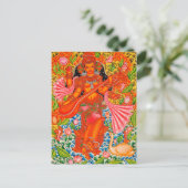 SARASWATI HINDU GODESS OF LEARNING TANJORE POSTKARTE (Stehend Vorderseite)