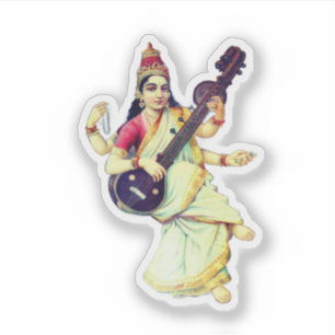 Saraswati, Hinduistische Göttin Aufkleber