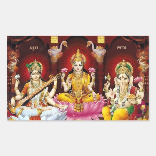 Saraswati, Lakshmi & Ganesha Stickers (Vorderseite)