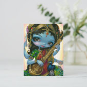 "Saraswati Playing Veena" Postkarte (Stehend Vorderseite)