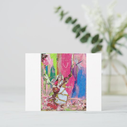 Saraswati Postkarte (Stehend Vorderseite)