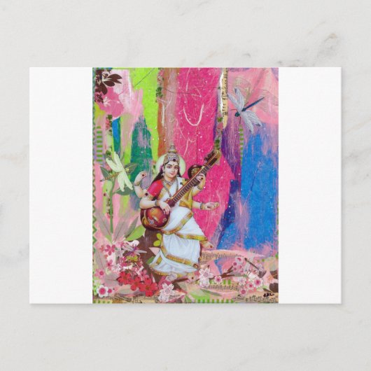 Saraswati Postkarte (Vorderseite)