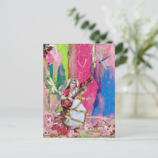 Saraswati Postkarte (Stehend Vorderseite)