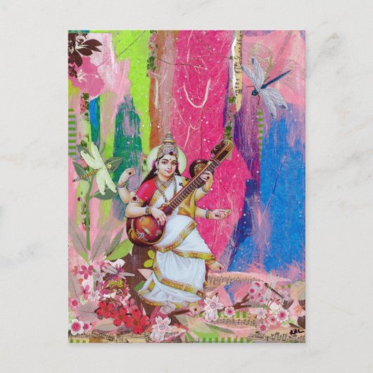 Saraswati Postkarte (Vorderseite)