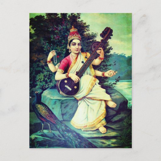 Saraswati Postkarte (Vorderseite)