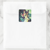 Saraswati Quadratischer Aufkleber (Tasche)