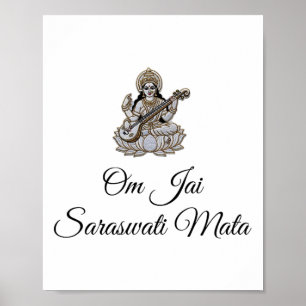 Saraswati-Shirt-Design Om Jai Saraswati Mata  Poster