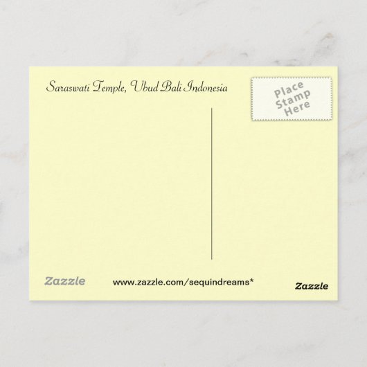 Saraswati Temple, Ubud Bali Indonesien Postkarte (Rückseite)